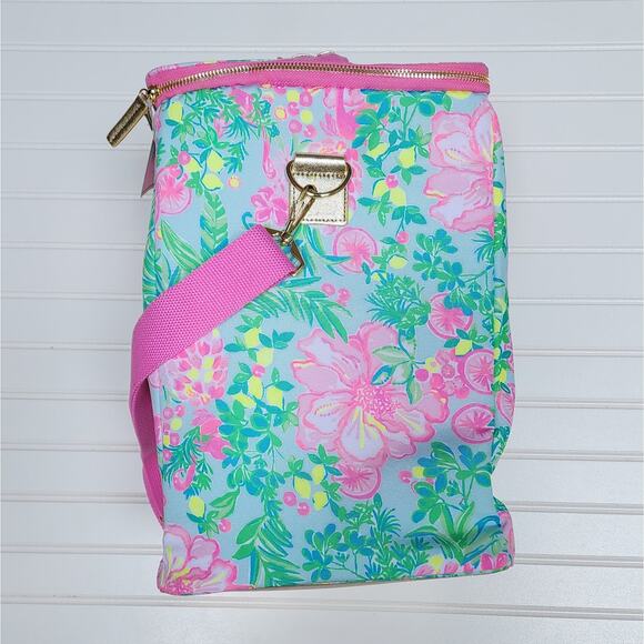 NWT Lilly Pulitzer Fruity Flamingo Insulated Wine Carrier - Picture 3 of 11